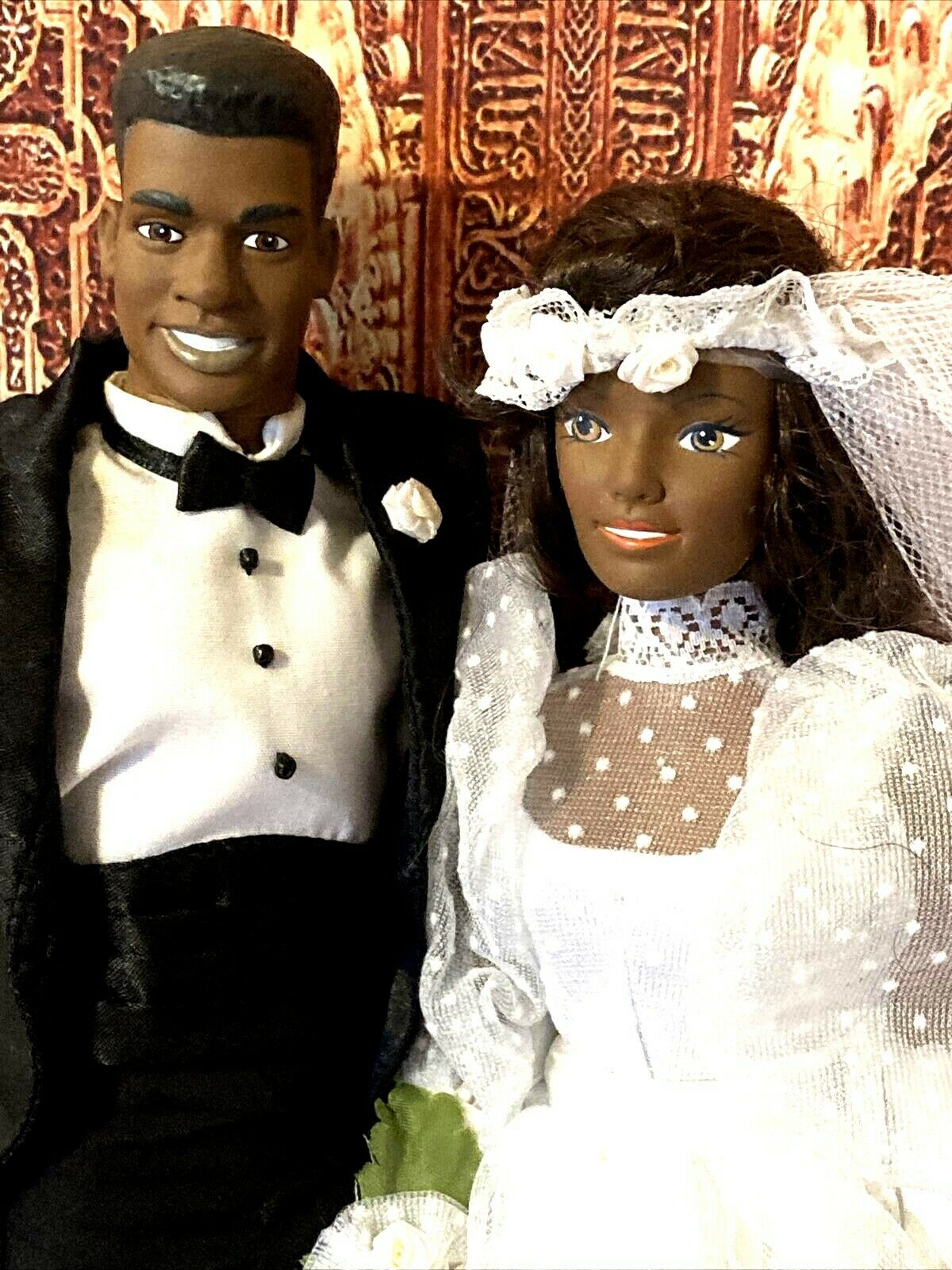 Vintage Black Aa Barbie & Ken Clone Wedding Couple Rare Htf! 🔔